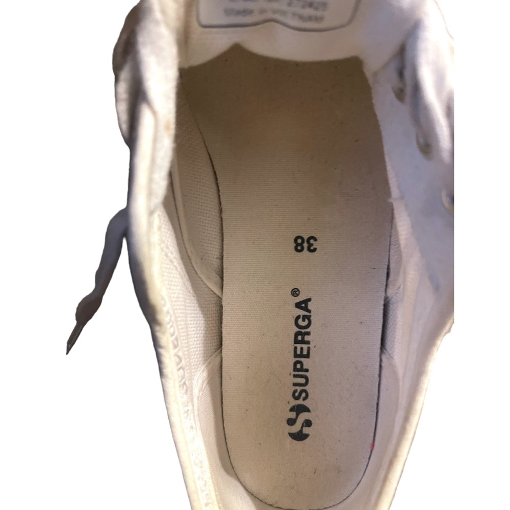 Superga Platform Sneakers White‎ Canvas Women’s 7.5 - Picture 12 of 13